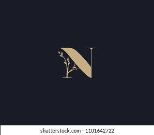 letter N logo design template. luxury logo