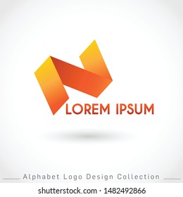 Letter N Logo Design Template isolated on white background : Vector Illustration