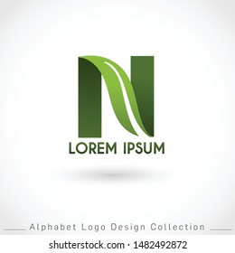 Letter N Logo Design Template isolated on white background : Vector Illustration