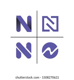 letter N logo design template