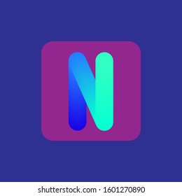 Letter N logo design template. Gradient letter N.