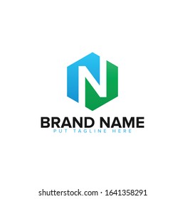 Letter N logo design template, n logo design
