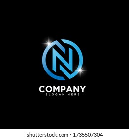 Plantilla de diseño de logotipo Carta N
