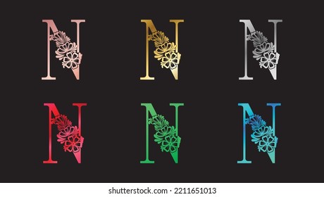 Letter N logo design template. Creative modern trendy y typography and colorful gradient