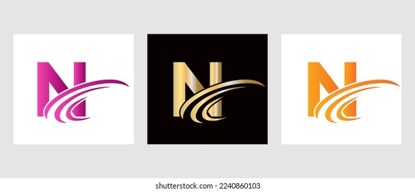 Letter N Logo Design Template. Monogram N Letter Logotype Symbol