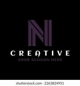 Plantilla de diseño de logotipo de carta N. Logo inicial de la letra N. icono del logotipo de una letra