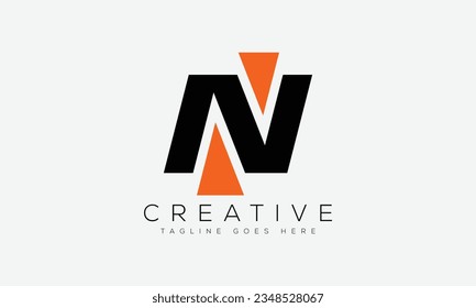 Ilustración vectorial de la plantilla de diseño del logotipo de la letra N.