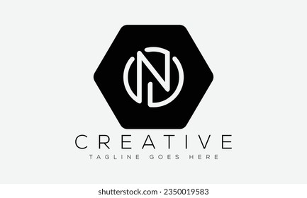 Ilustración vectorial de la plantilla de diseño del logotipo de la letra N.