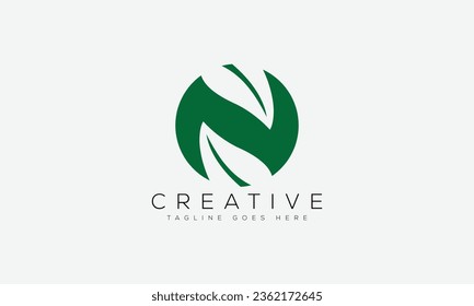 Ilustración vectorial de la plantilla de diseño del logotipo de la letra N.