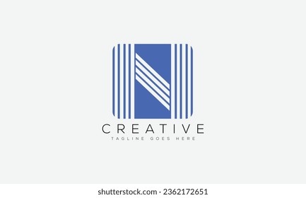 Ilustración vectorial de la plantilla de diseño del logotipo de la letra N.