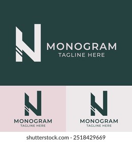 Letra N Plantilla de diseño de logotipo