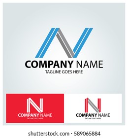 Letter N logo design template. Line creative symbol. Vector illustration