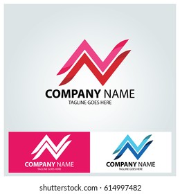 Letter N logo design template. Colorful logo. Vector illustration