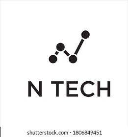 Letter N logo design template,Technology abstract 