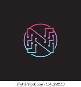 Letter N logo design template,technology,electronics,digital,logotype