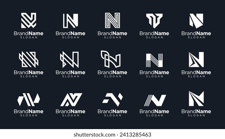 Diseño del logotipo de la carta N para diversos tipos de empresas y empresas. Vector de letra N de lujo y elegante