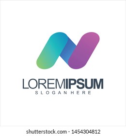 letter N logo design vector illustration