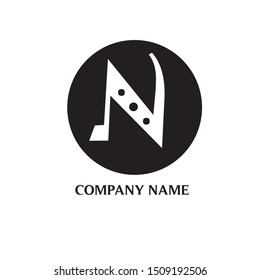 letter N logo design vector icon template