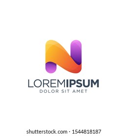 Letter N Logo Design Vector Illustration