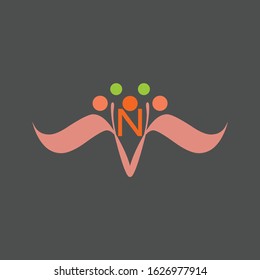 letter n logo design vector icon  