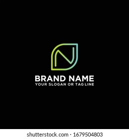 letter N logo design vector template