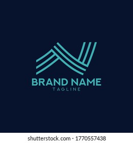 letter n logo design, vector, technology, art logo, architecture, cafe, restaurant logo