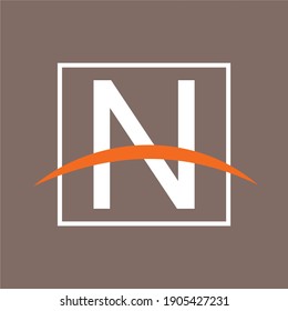 Logo de la letra N. N Vector de diseño de letras