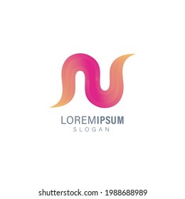 Letter N Logo. N Letter Design Vector. N logo template. Material design style