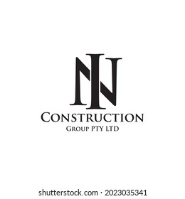 vector de diseño de logotipo de letra i y n