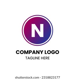 Letter N Logo. N Letter Design Vector with Circle and gradient