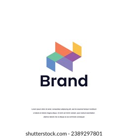 Letter n logo design vector template