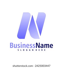 Letter N logo design vector. Creative Initial N logo concepts template