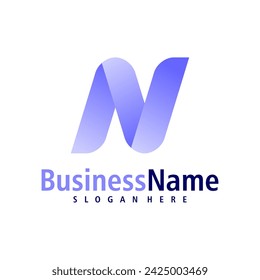 Letter N logo design vector. Creative Initial N logo concepts template