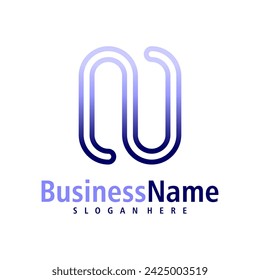 Letter N logo design vector. Creative Initial N logo concepts template
