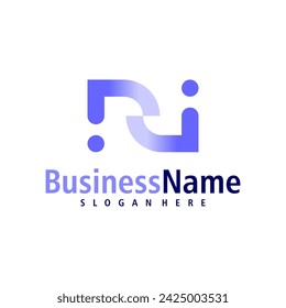 Letter N logo design vector. Creative Initial N logo concepts template