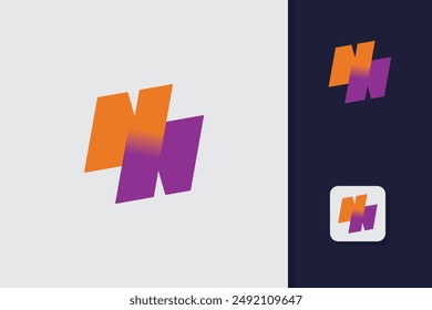 letter n n logo design vector template