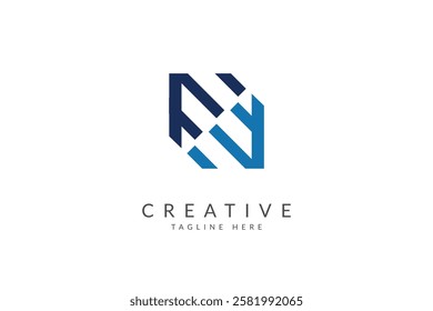 Letter N logo design vector.