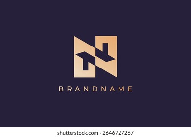 Letter N logo design vector template.