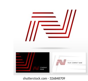 Letter N logo design. Vector sign. Business card templates.