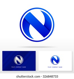 Letter N logo design vector sign. Business card templates.