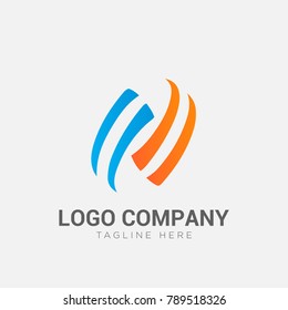Letter N logo design vector. Simple and clean flat design of letter N logo vector template