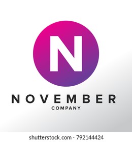 Letter N Logo. N Letter Design Vector with Circle.