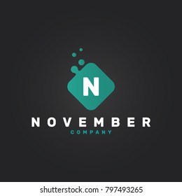 Letter N Logo. N Letter Design Vector Template with Abstract Square.