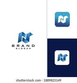 Logo-Designs von Letter N, Vektorgrafik-Vorlage