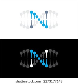 letter N logo DNA illustration