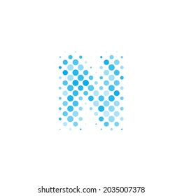 Letter N logo. Dots logo, dotted shape logotype vector design. N letter logo in halftone dots style