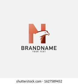 Letter N logo and eagle design combination