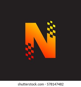 Letter N logo, fast speed, moving, delivery, Digital and Technology for your Corporate identity