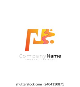 Letter N logo with flag design combination, swoosh logos, n icons