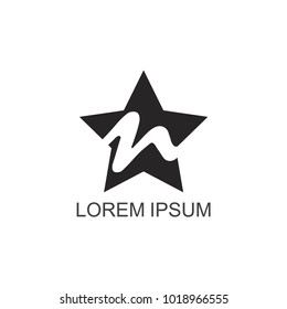 letter n logo with flat black color
